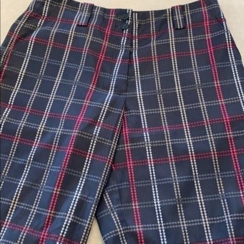 Nike Golf Shorts Womens 4 Gray Pink Plaid Pockets Outdoor Preppy Stretch Bermuda - Picture 3 of 10
