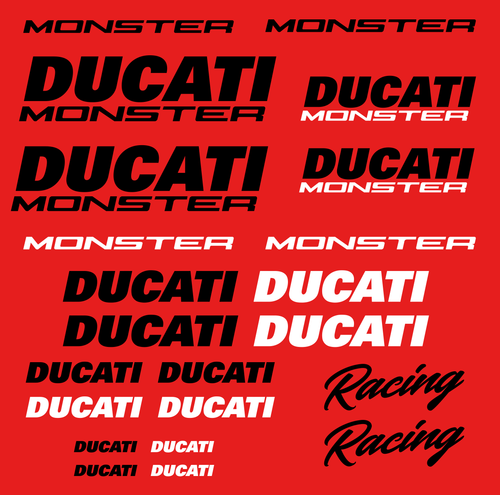 Pegatinas Ducati Monster 821 696 1200 tanque pegatinas set moto tuning 796 1100 - Imagen 6 de 11