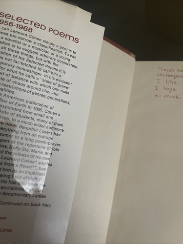 LEONARD COHEN SELECTED POEMS 1956-1968 scarce HCDJ NF - Picture 6 of 17
