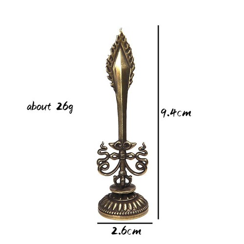 Manjushri Weisheitsschwert Tibetisch Nepal Buddhistisch Kupfer Talisman Instrument - Bild 6 von 6