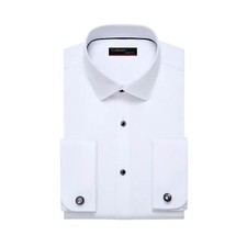 Men's Long Sleeve Shirt French Cuff White Dress Shirts Button Down Shirt for ...