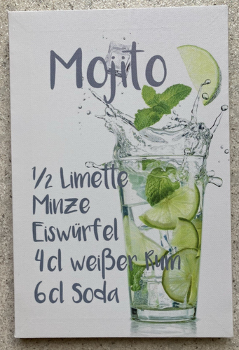 Wandbilder,- Leinwandbilder 4er Set Bilder Rezepte, für Ccktails mit Aufhänger - Bild 4 von 8