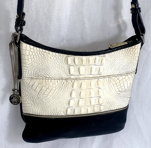 Brahmin Schultertasche Kunstleder Kroko-Prägung Jodi Sugar Reißverschluss schwarz & weiß - Bild 2 von 16