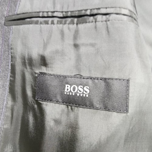 Hugo Boss Suit Mens 46L Blazer Jacket 36x33 Dress Pants Gray Super 120s Einstein - Picture 5 of 24