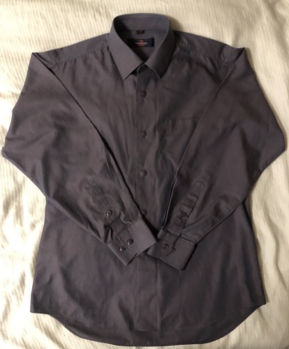 Emilio Valentino Italian Mens Dress Shirts Button Up Long Sleeve Sz 39 Gray  EUC - Picture 2 of 8