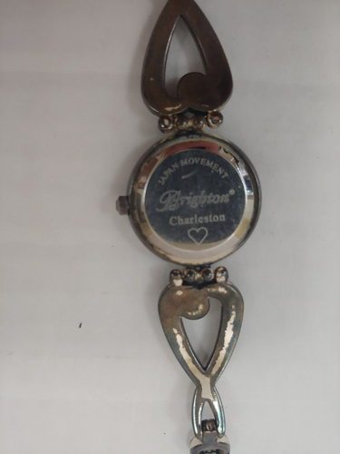 Brighton Charleston Watch Adjustable Bracelet Silver Band Gold Accent White Face - Picture 3 of 5