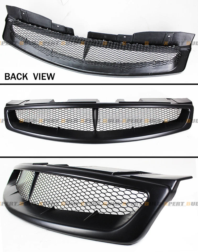 SE ADAPTA A INFINITI G35 2003-2007 CUPÉ DE 2 PUERTAS V35 NEGRO MATE JDM REJILLA DE MALLA DELANTERA Foto 3 de 4