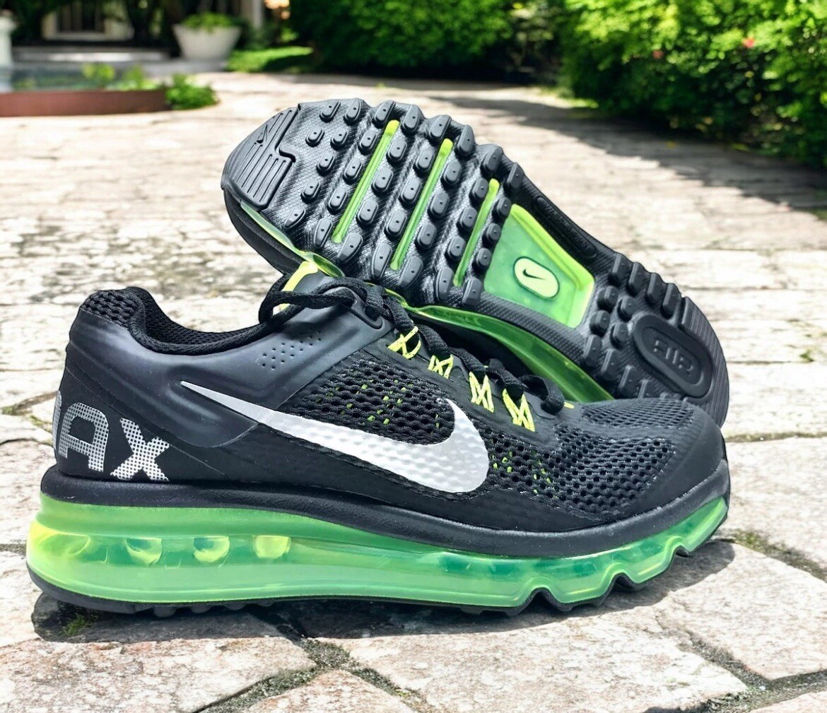 Nike Air Max 720 ブラック/グリーン Nike Air Max 2013 Classic Black Volt Kids Size 7Y Shoes New