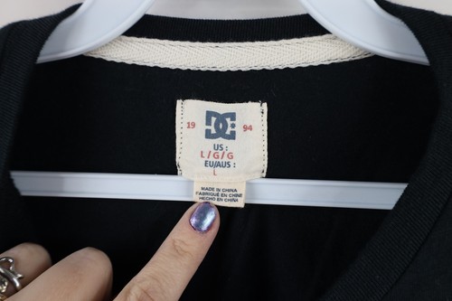 Vtg DC Shoes Skateboarding Mens Large Spell Out 3/4 Sleeve Raglan Henley T-Shirt - Picture 6 of 9