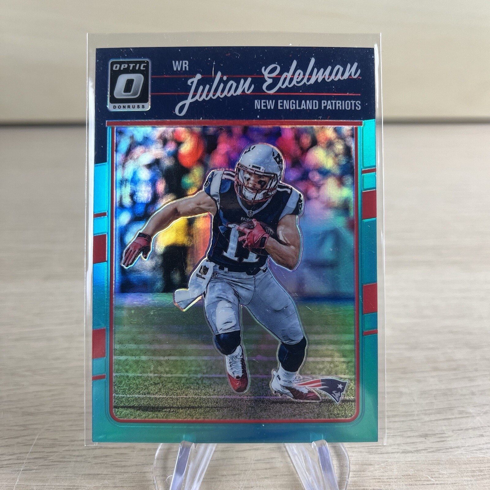 2016 Panini Donruss Optic Julian Edelman Aqua Prizm /299 New England Patriots 64