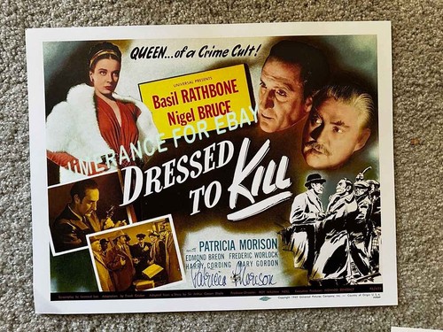 Patricia Morison Signed Lobby Card Sherlock Holmes Dressed to Kill w/Photo COA - Picture 3 of 6