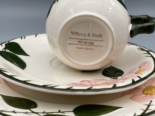 Kaffeegedeck, Kaffeetasse, Untertasse, Kuchenteller Villeroy & Boch Wildrose  - Bild 3 von 4