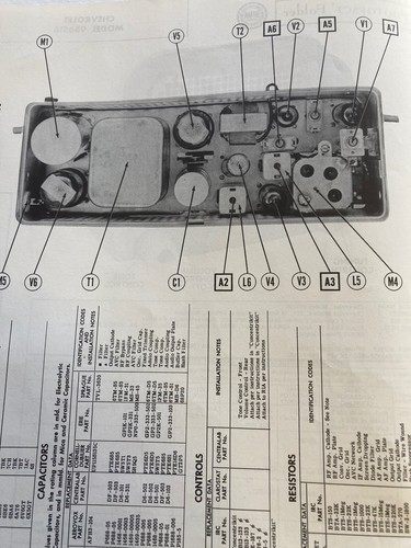 Radio Chevrolet 1951 986516 original esquema fotográfico automático 6 voltios - Imagen 2 de 2