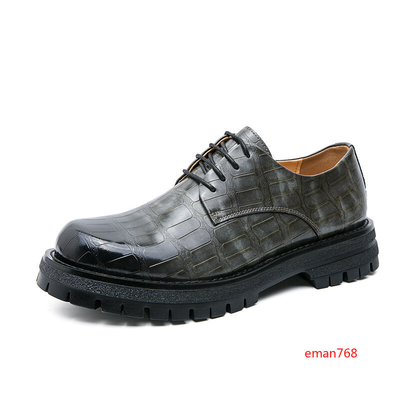 SAOLA Mens Shoes Creeper Business Formal Faux Leather Round Toe Oxfords Dress Shoes