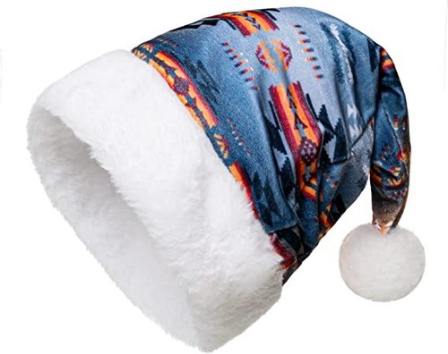 Southwest Native American Christmas Hat, Santa Hat Xmas Holiday Hat - Picture 35 of 53