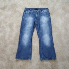 Helix Relaxed Fit Bootcut Jeans Men's 34x26 Blue Denim Pants