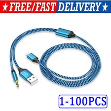3.5mm Aux Cable with USB A 2-In-1 Charge Fit with iPhone 14 13 12 11 XS XR lot