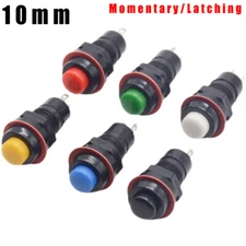Round Push Button Momentary/Latching Switch White Red Green Blue Yellow Black