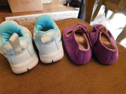 Lot Nike Dynamo Free Print TD teal Blue Star Sneakers Purple Aadi Mary Jane Sz 2 - Picture 8 of 9
