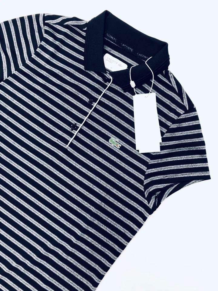 Camiseta deportiva técnica deportiva para mujer Lacoste a rayas Foto 3 de 4