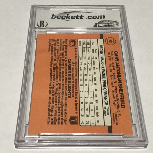 Gary Sheffield Rookie 1990 Donruss #501 BCCG 9 Graded - Bild 4 von 5
