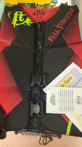 Full Throttle Adult Nylon Life Jacket - X -XL Red/Black 142000-100-030-12 W/tags - Picture 2 of 7
