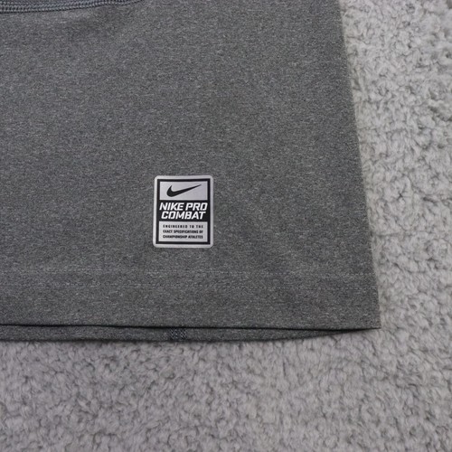 Nike Pro Combat Compression Shirt Small Gray Dri Fit Athletic Workout Gym - Picture 3 of 9
