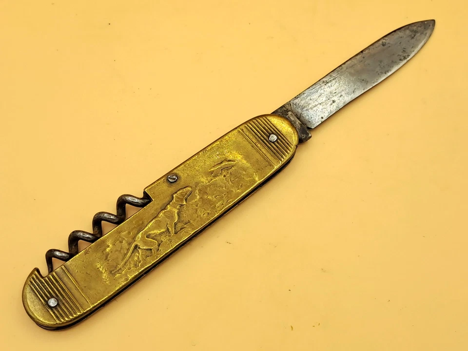 Ancien couteau COURSOLLE, marquage ancien, lame et TB, thème chasse - Photo 2/4