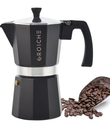 Grosche Milano Schwarz Herdplatte Espressomaschine Mokkakanne Kaffeemaschine 6 Tassen - Bild 5 von 8