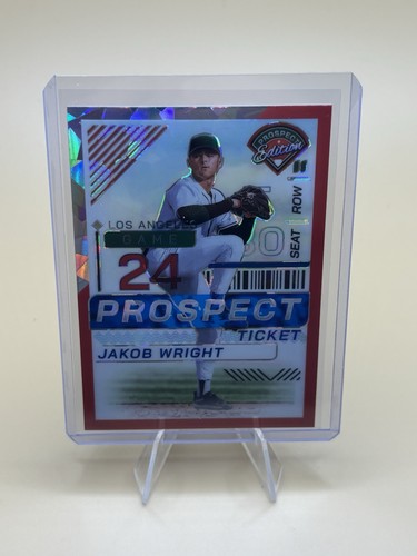 2024 Panini Prospect Ticket Red Cracked Ice Prizm Jakob Wright #135 - Bild 1 von 2