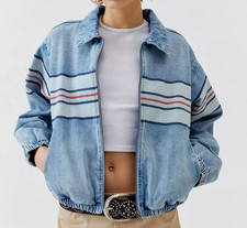 NWT - Urban Ouffitters GUESS ORIGINALS Go Chest Denim Bomber Jacket