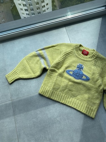 Vivienne Westwood red label rare knitted sweater baggy big logo yellow wmns M - Picture 6 of 13