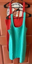 NEW w Tags XL J. Crew Square neck  Mini Sweater Dresses Cherry Red & Kelly Green
