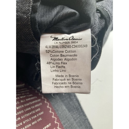 Marlboro Classics Chore Jacket Blazer Mens Size 42 Grey Linen Peak Lapel - Picture 10 of 14