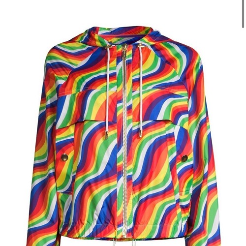 Michael Kors Rainbow Neon windbreaker Jacket Size XS and SMALL - Picture 2 of 16