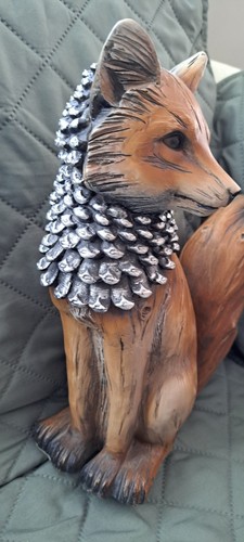 Resin Fox Figure Statue Brown Indoor Outdoor 14" - Picture 2 of 3