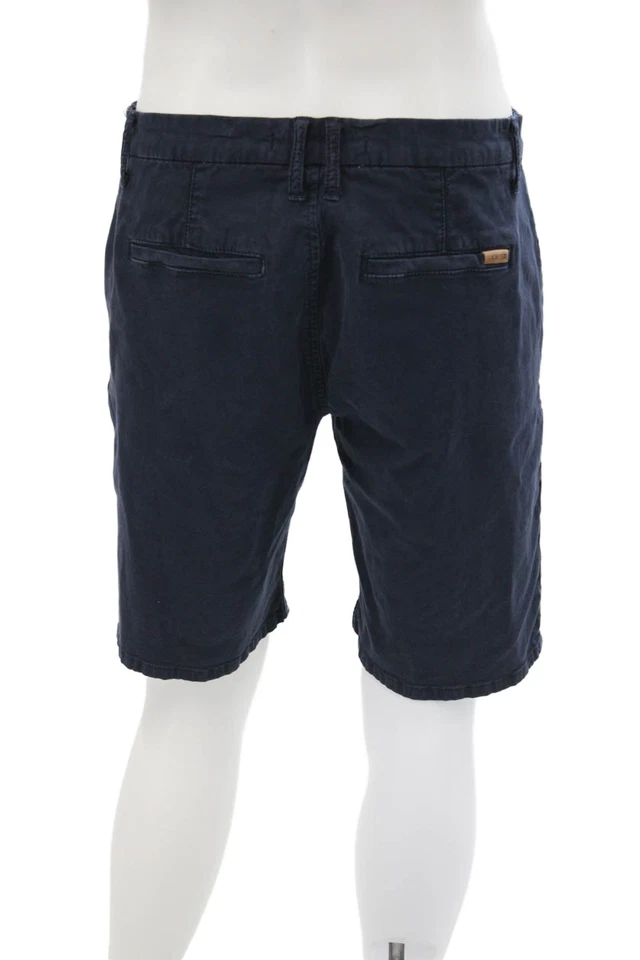 Joes Mens Zip Up Brixton Fit Trouser Shorts Navy Blue Cotton Size 34 - Image 3 of 4