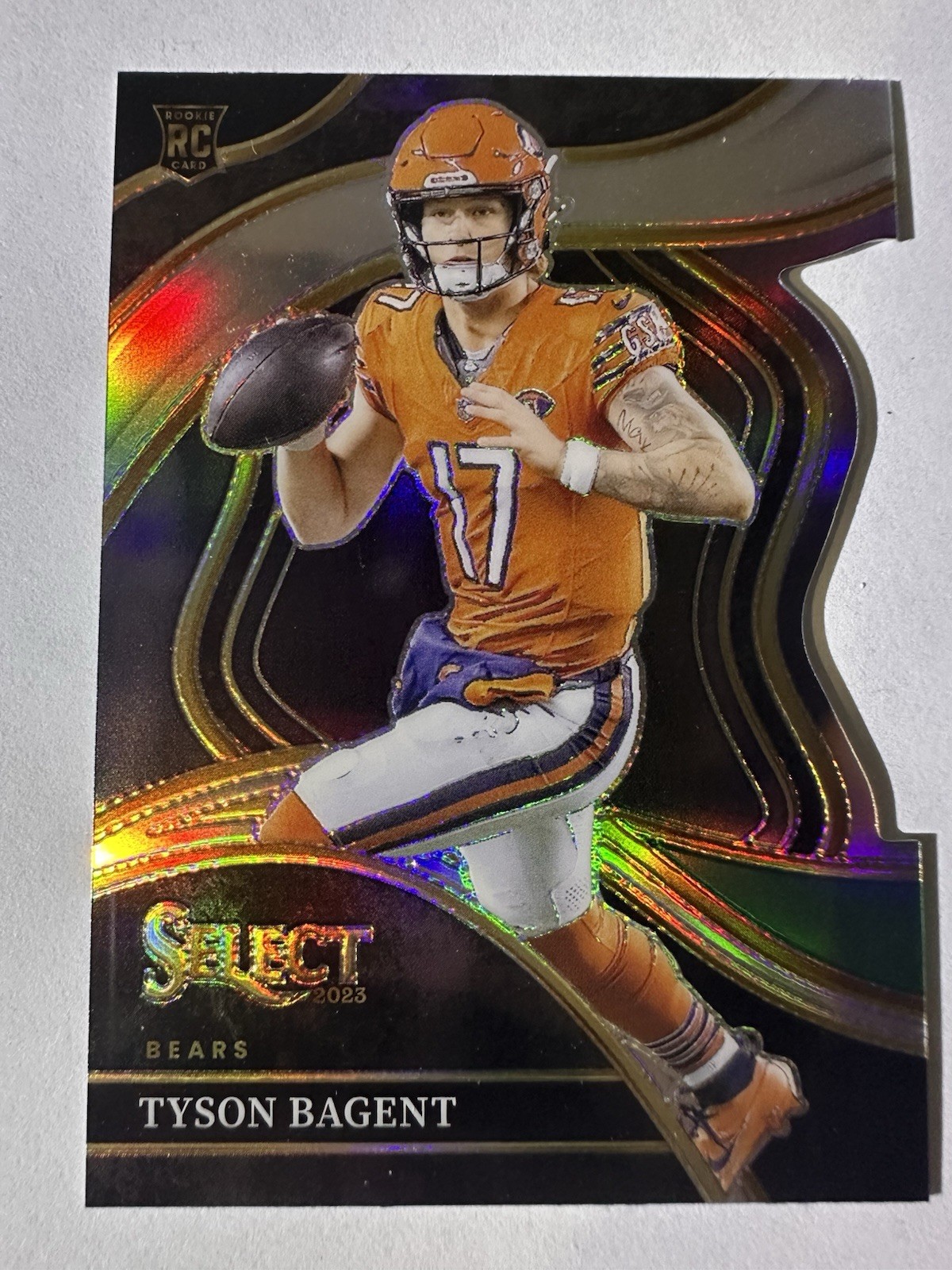 2023 Panini Select TYSON BAGENT RC #208 Die-cut Black Green Chicago Bears