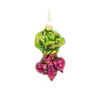 Novelty Glass Beetroot Bauble, Retro Fun Kitsch Christmas Decor, Food Veg Bauble