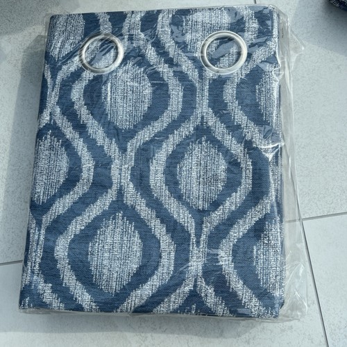 Marken Rankgitter Ikat Ösenvorhänge 46x54” 117x137cm Farbe - Blaustein - Bild 1 von 4
