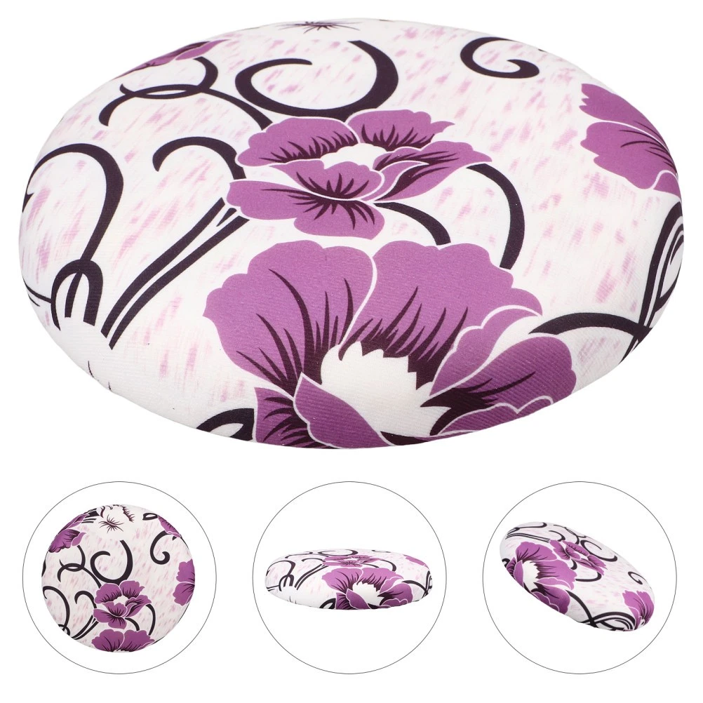 Cuscino Rotondo Per Sedia 30x30x3 Cm - Antiscivolo Con Fibbia, In Cotone E Lino, Marrone, Per Sala Da Pranzo E Ufficio