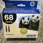 EPSON 68 2 Stück schwarze Tintenpatronen versiegelt hohe Kapazität 09.2011 9928CC WorkForce