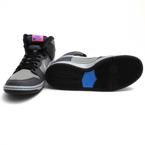NIKE High Cut Sneakers Dj9800-001 Sb Dunk Pro Iso Medium Grey Pink Natural Lea - Picture 7 of 8