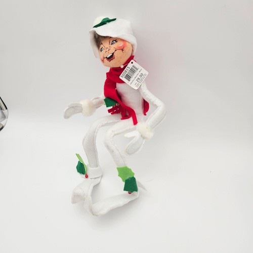 Annalee Poseable Figure 14" White Holly Berry Elf - Picture 2 of 6