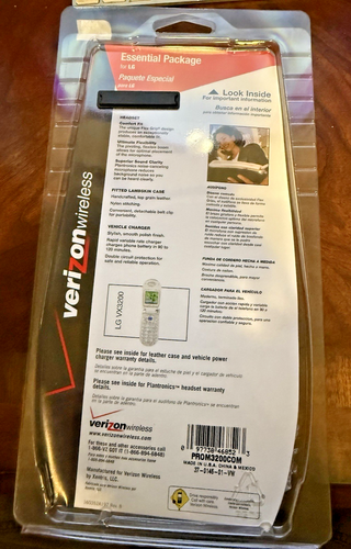 Verizon Wireless Essential Pack Casque Étui Cuir Chargeur Voiture Neuf Scellé - Photo 6 sur 6