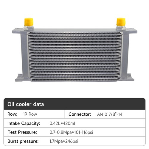 Universal AN10 19 Row Oil Cooler Engine + Dual 5.5" Fan w/Mounting Bracket Kit - Picture 8 of 12