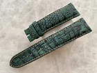 21mm/18mm Genuine Real Green Ostrich Leather Padded Watch Strap Band