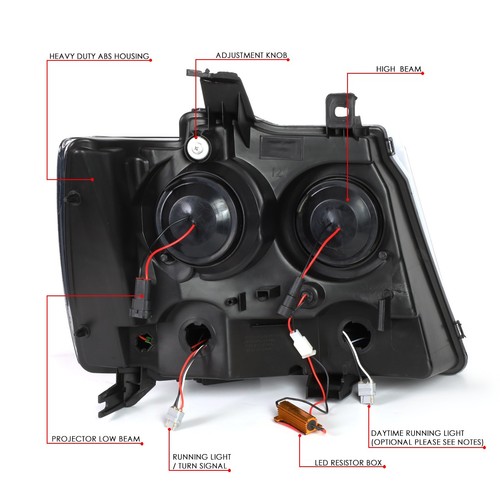 [SEQUENTIAL SIGNAL]FOR 07-14 TAHOE SUBURBAN LED DRL PROJECTOR HEADLIGHT LAMPS - Picture 9 of 12