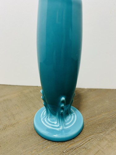 Fiesta Turquoise Blue Bud Vase Art Deco Homer Laughlin USA Retired 6 In Vintage - Picture 3 of 6