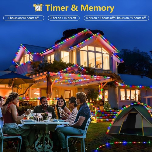 100 LED Solar Rope Fairy String Strip Lights Outdoor Garden Waterproof Christmas - Picture 16 of 22
